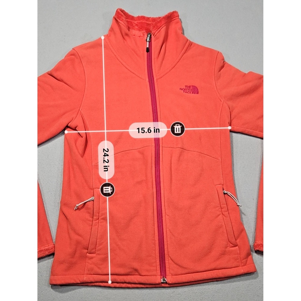 The North Face Osito Full Zip Fleece Jacket Coral Orange Sz S/P - Picture 2 of 11